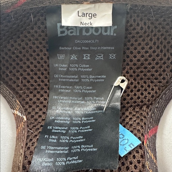 Barbour Wax Step In Dog Harness with Plaid Trim! Size Large (25 pounds) - Picture 9 of 10